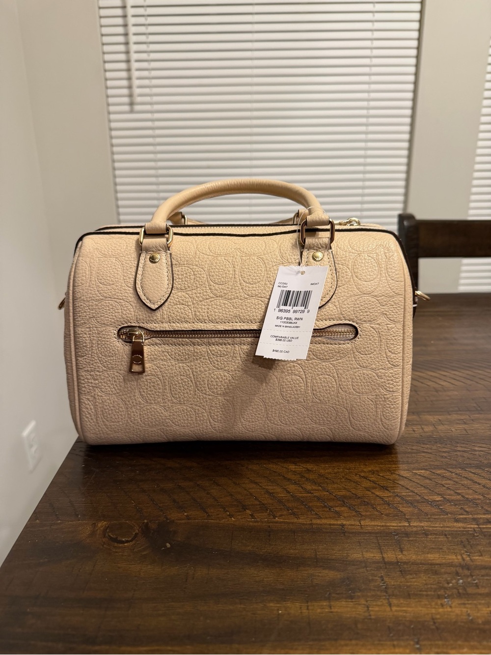 Coach Outlet Rowan Satchel Bag In Signature Leather Oat - Picture 2 of 8